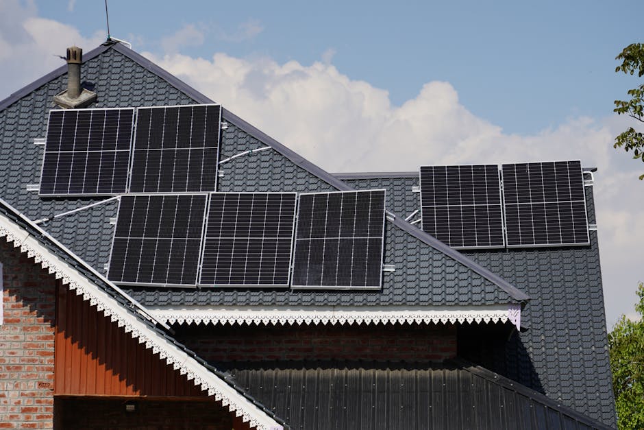 A beautiful home featuring newly installed solar panels on the roof